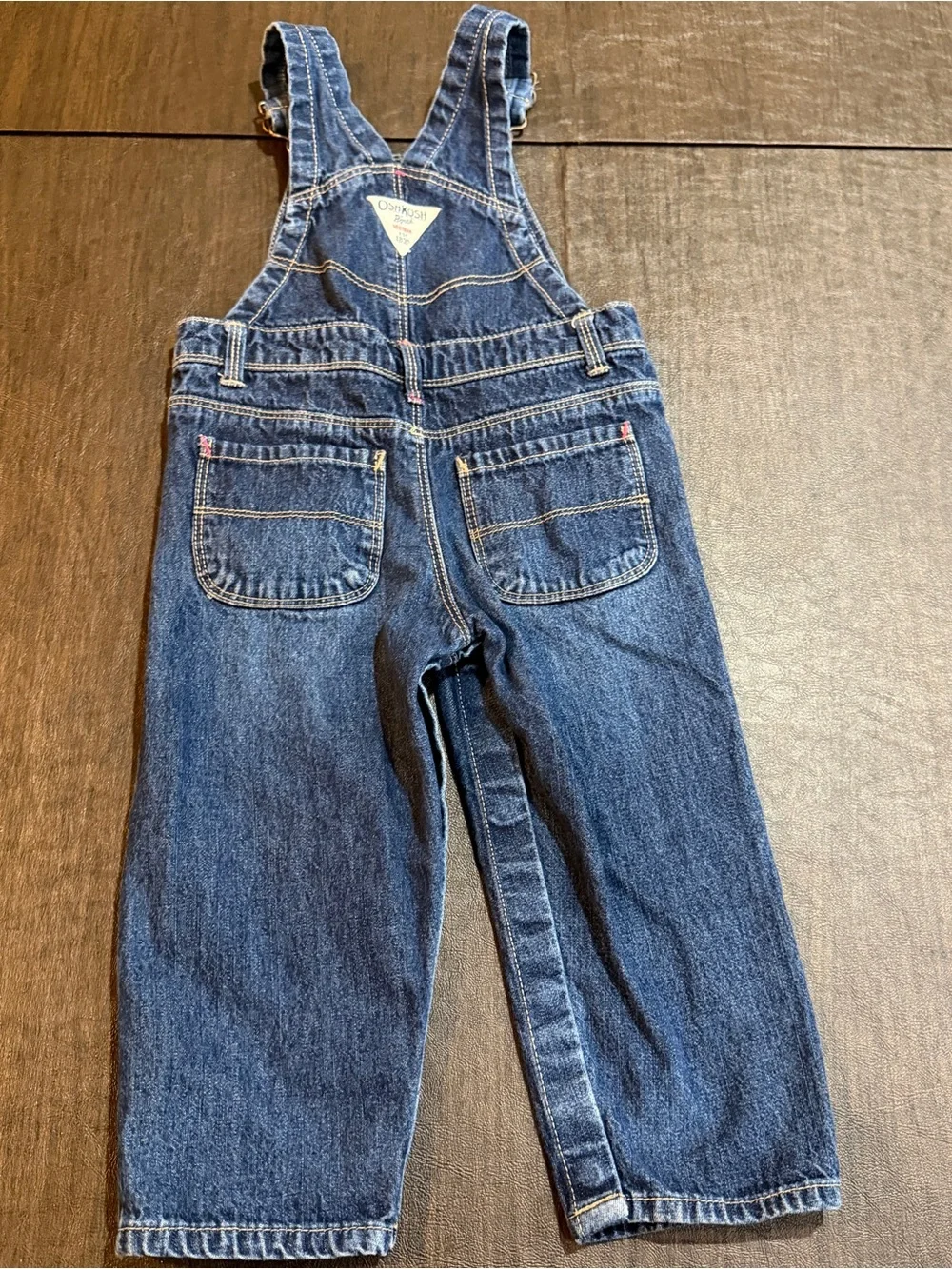 Vintage OshKosh B'gosh Overalls Denim Baby Girls Hearts Sz 24M